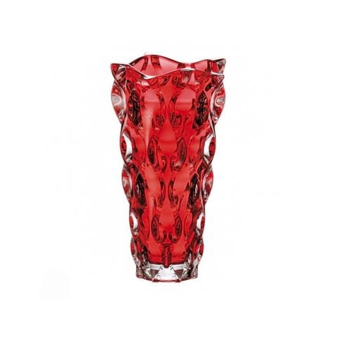 LỌ HOA PHA LÊ SAMBA MÀU ĐỎ 30.5CM