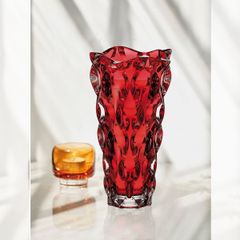 LỌ HOA PHA LÊ SAMBA MÀU ĐỎ 30.5CM