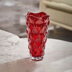 LỌ HOA PHA LÊ SAMBA MÀU ĐỎ 30.5CM