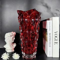 LỌ HOA PHA LÊ SAMBA MÀU ĐỎ 30.5CM