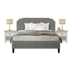 BỘ PHÒNG NGỦ JASMINE MÀU XÁM 1.8 2 TÁP