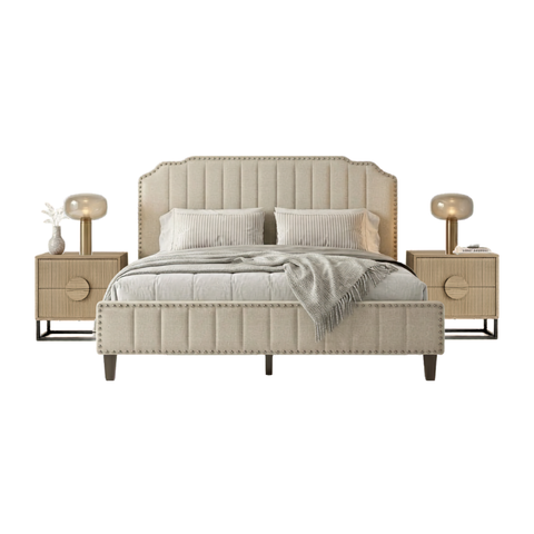 BỘ PHÒNG NGỦ JASMINE MÀU KEM 1.6 2 TÁP