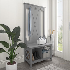 GHẾ BENCH KÈM MẮC TREO ĐỒ KEYWEST MÀU XÁM