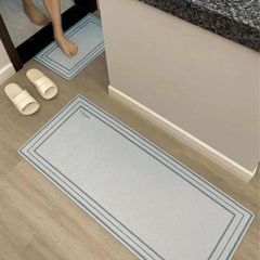 BỘ 2 THẢM TRẢI SÀN MÀU KEM