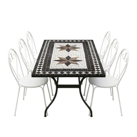 BỘ BÀN 6 GHẾ NGOÀI TRỜI MOSAIC KINA