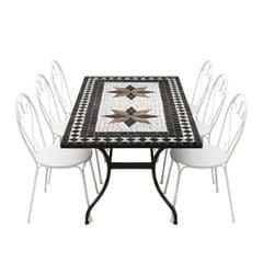 BỘ BÀN 6 GHẾ NGOÀI TRỜI MOSAIC KINA