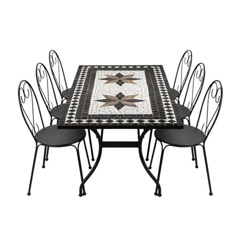 BỘ BÀN 6 GHẾ NGOÀI TRỜI MOSAIC KINA