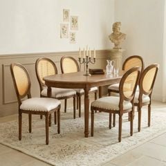 GHẾ TỰA LOUIS FRENCH MÀU NÂU LƯNG MÂY