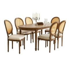 GHẾ TỰA LOUIS FRENCH MÀU NÂU LƯNG MÂY