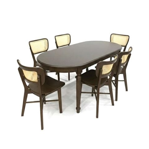 BỘ BÀN ĂN 6 GHẾ OVAL LOUIS FRENCH 2.0