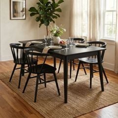 BỘ BÀN ĂN 4 GHẾ OSLO MÀU ĐEN 1.4