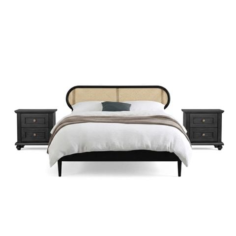 BỘ PHÒNG NGỦ REEMA OAK MÀU ĐEN 2 TÁP