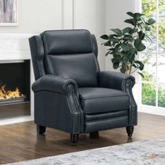 GHẾ SOFA ĐƠN DA BÒ CHỈNH CƠ POLLENZO MÀU XANH