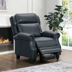 GHẾ SOFA ĐƠN DA BÒ CHỈNH CƠ POLLENZO MÀU XANH