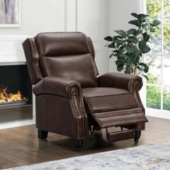 GHẾ SOFA ĐƠN DA BÒ CHỈNH CƠ POLLENZO MÀU NÂU