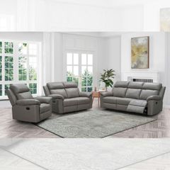 GHẾ SOFA 3 CHỖ DA BÒ CHỈNH CƠ MANHATTAN