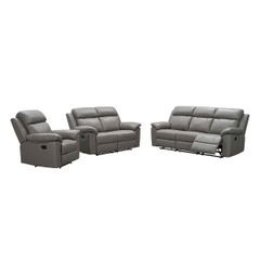 GHẾ SOFA 3 CHỖ DA BÒ CHỈNH CƠ MANHATTAN