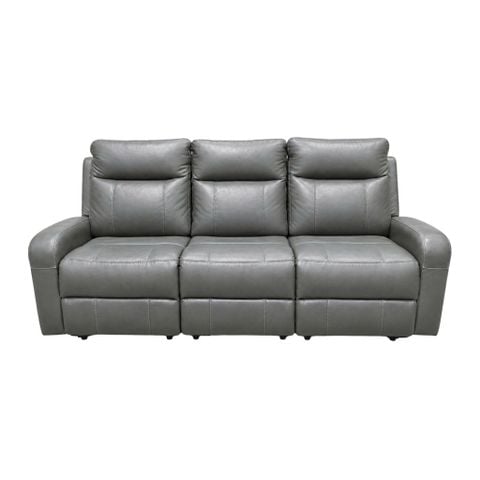 GHẾ SOFA DA BÒ 3 CHỖ CHỈNH CƠ LINDEN MÀU XÁM