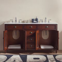 TỦ LAVABO PALM BEACH 60 INCH MÀU NÂU 2 BỒN