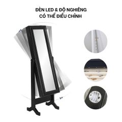 GƯƠNG ĐỨNG VIRGINIA KIÊM TỦ TRANG SỨC MÀU ĐEN