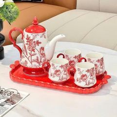 BỘ ẤM CHÉN HOA VĂN CỔ ĐIỂN