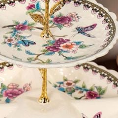 ĐĨA TRANG TRÍ 2 TẦNG MÀU ĐỎ