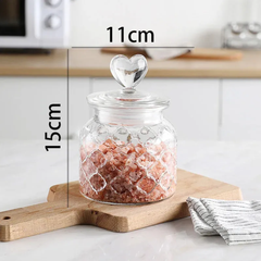 BỘ 3 HŨ THUỶ TINH NẮP TRÁI TIM