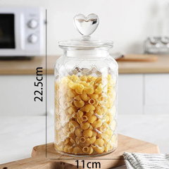 BỘ 3 HŨ THUỶ TINH NẮP TRÁI TIM
