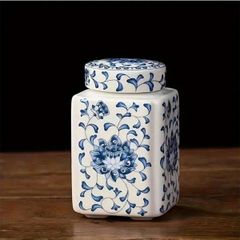 BỘ 2 HŨ ĐỰNG TRÀ HOA VĂN SỨ