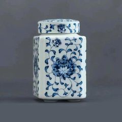 BỘ 2 HŨ ĐỰNG TRÀ HOA VĂN SỨ