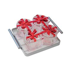 BỘ KHAY ARCRYLIC ĐỰNG SNACK 4 HŨ