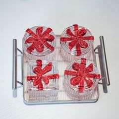 BỘ KHAY ARCRYLIC ĐỰNG SNACK 4 HŨ