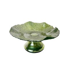 KHAY THỦY TINH CHÂN ĐẾ CRISTA  MÀU XANH