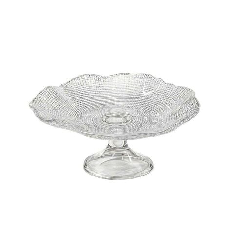 KHAY THỦY TINH CHÂN ĐẾ CRISTA  MÀU TRẮNG