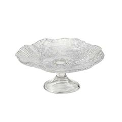 KHAY THỦY TINH CHÂN ĐẾ CRISTA  MÀU TRẮNG