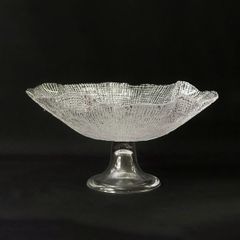 KHAY THỦY TINH CHÂN ĐẾ CRISTA  MÀU TRẮNG