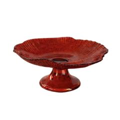 KHAY THỦY TINH CHÂN ĐẾ CRISTA  MÀU ĐỎ