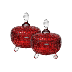 BỘ 2 HŨ KẸO CRISTA  MÀU ĐỎ