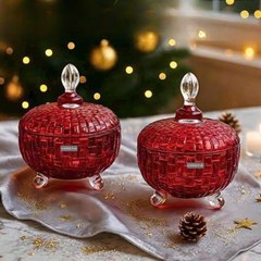 BỘ 2 HŨ KẸO CRISTA  MÀU ĐỎ