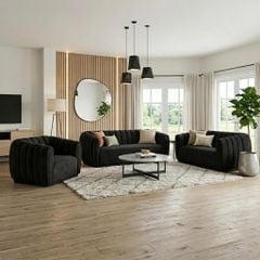GHẾ SOFA  2 CHỖ ANGELA MÀU ĐEN