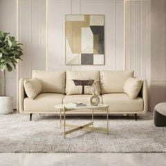 GHẾ SOFA 3 CHỖ NUBE MÀU KEM