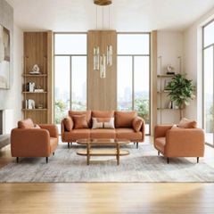 GHẾ SOFA 3 CHỖ NUBE MÀU CAM