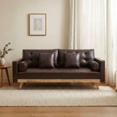 GHẾ SOFA 3 CHỖ DERRY MÀU NÂU