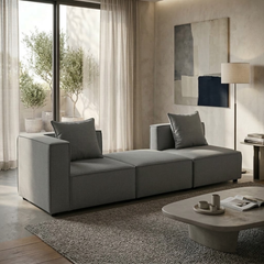 GHẾ SOFA MODULE MÀU XÁM COMBO 3C