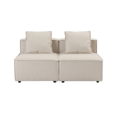 GHẾ SOFA MODULE MÀU KEM COMBO 2C