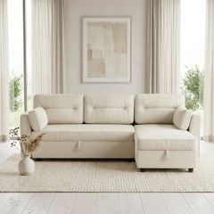 GHẾ SOFA BED GÓC COMPACT MÀU BE