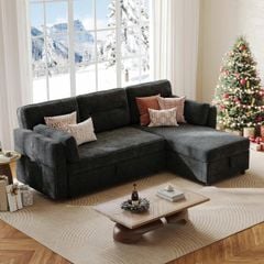 GHẾ SOFA BED GÓC COMPACT MÀU ĐEN