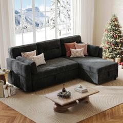GHẾ SOFA BED GÓC COMPACT MÀU ĐEN