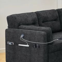 GHẾ SOFA BED GÓC COMPACT MÀU ĐEN