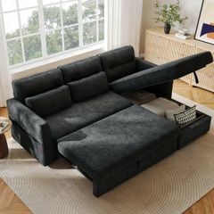 GHẾ SOFA BED GÓC COMPACT MÀU ĐEN